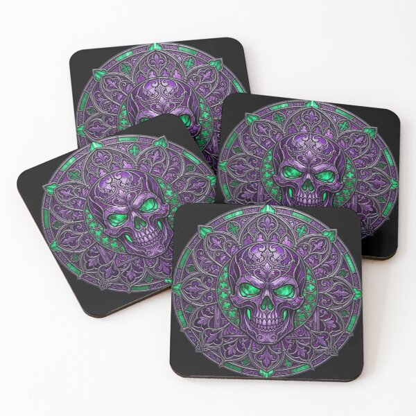 Item preview, Purple Gothic Skull Stained Glass Window designed and sold by David Mateo ArtWorks.