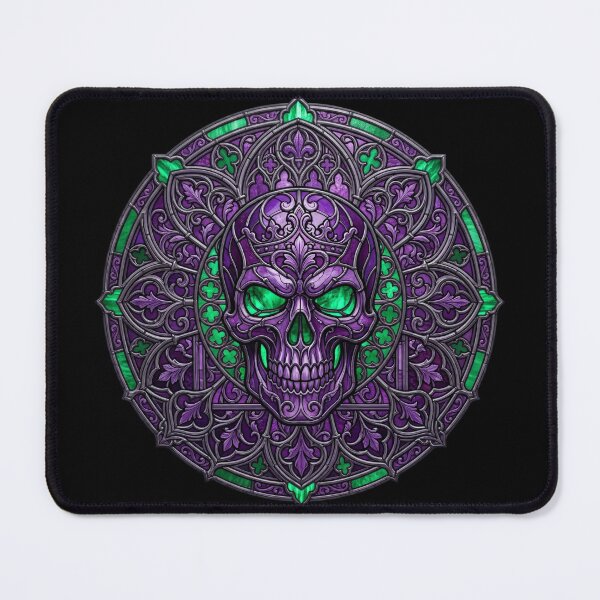 Item preview, Purple Gothic Skull Stained Glass Window designed and sold by David Mateo ArtWorks.