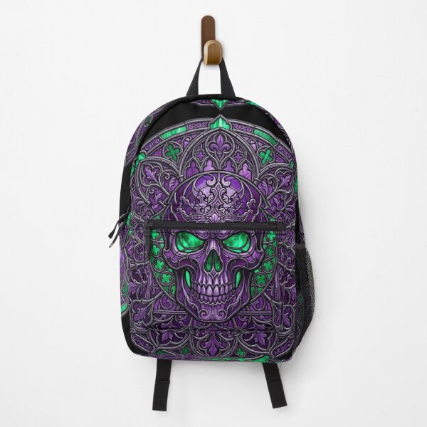Item preview, Purple Gothic Skull Stained Glass Window designed and sold by David Mateo ArtWorks.