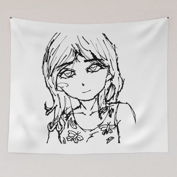 Item preview, Minimalist Manga Girl Line Art Drawing designed and sold by The Cozy Chapter.
