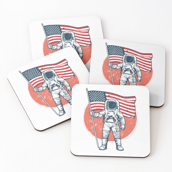 Item preview, Patriotic Astronaut Holding American Flag – 4th of July Vintage Design designed and sold by Shanker-studio.