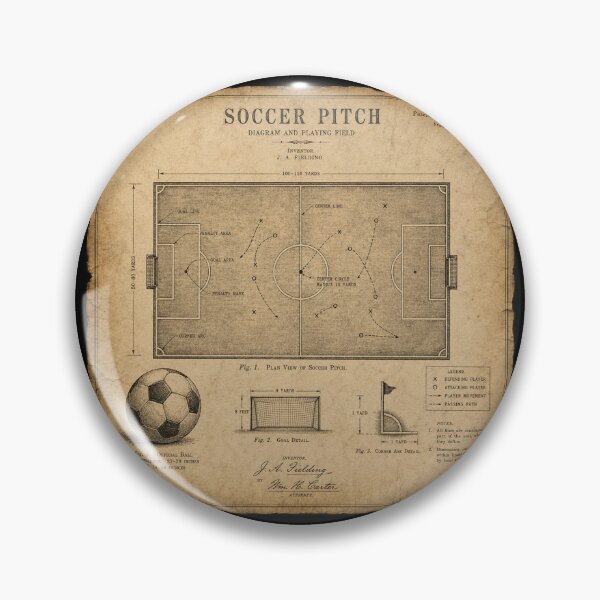 Item preview, Vintage Soccer Pitch Patent Art designed and sold by MySheetMusicArt.