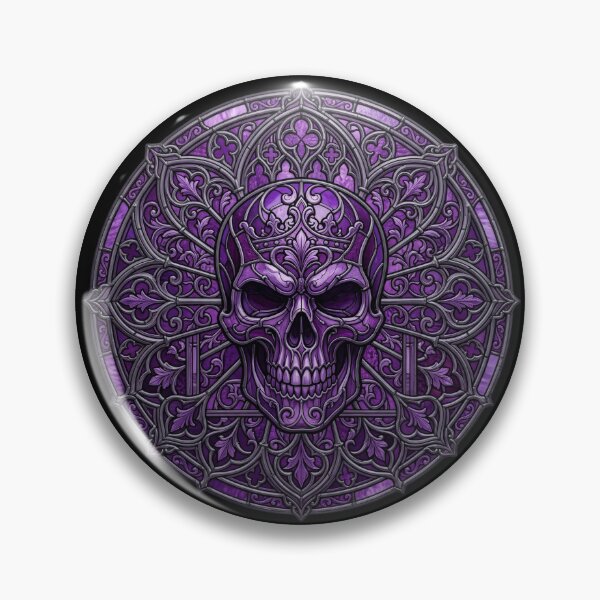 Item preview, Gothic Purple Skull Stained Glass Rosette designed and sold by David Mateo ArtWorks.