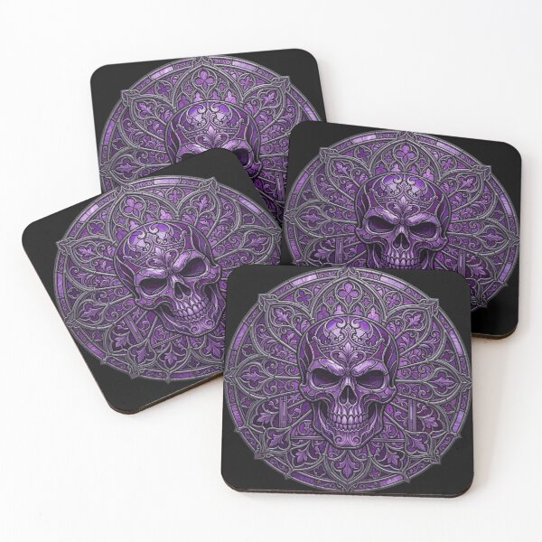 Item preview, Gothic Purple Skull Stained Glass Rosette designed and sold by David Mateo ArtWorks.