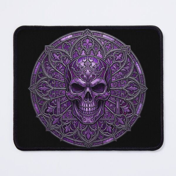 Item preview, Gothic Purple Skull Stained Glass Rosette designed and sold by David Mateo ArtWorks.