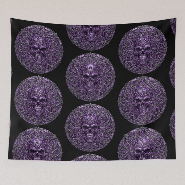 Item preview, Gothic Purple Skull Stained Glass Rosette designed and sold by David Mateo ArtWorks.