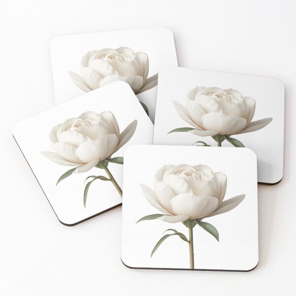 Item preview, Elegant White Peony Flower Sticker – Minimal Botanical Floral Design designed and sold by Shanker-studio.