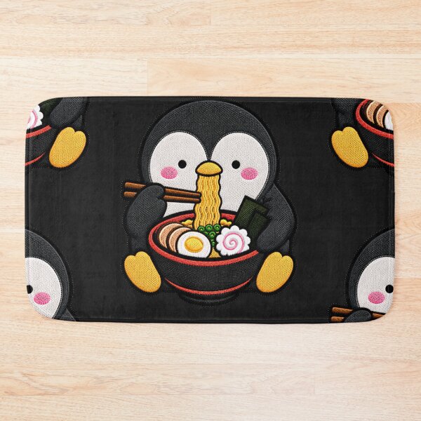 Item preview, Kawaii Penguin Eating Ramen - Cute Penguin Embroidery Patch designed and sold by ColorSplash123.
