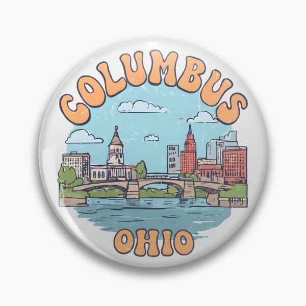 Item preview, Columbus Ohio Cute Pastel Skyline designed and sold by HowToCanadian.