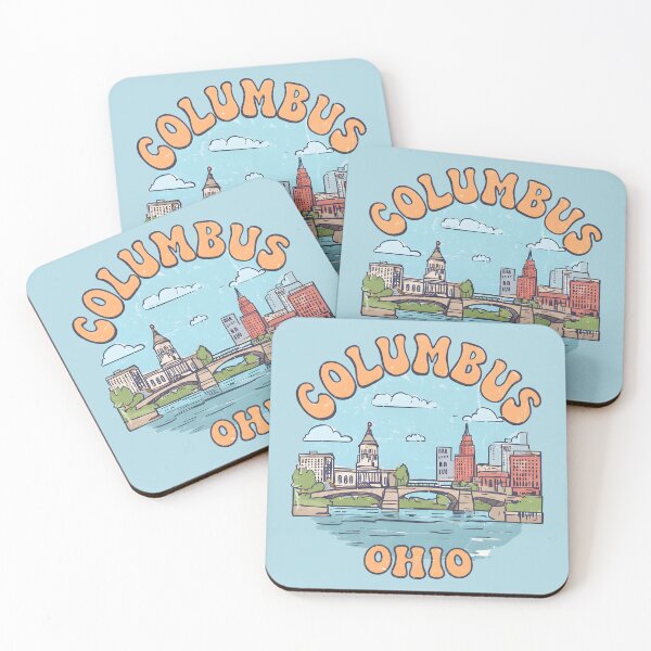 Item preview, Columbus Ohio Cute Pastel Skyline designed and sold by HowToCanadian.