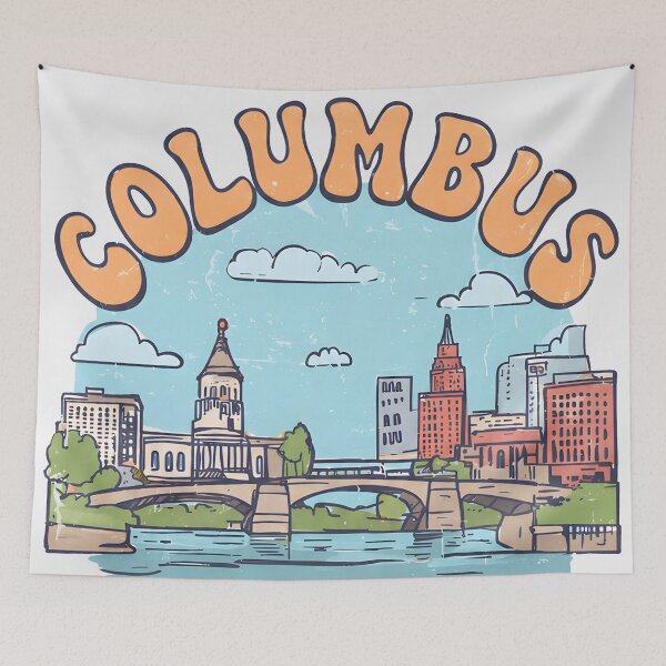 Item preview, Columbus Ohio Cute Pastel Skyline designed and sold by HowToCanadian.