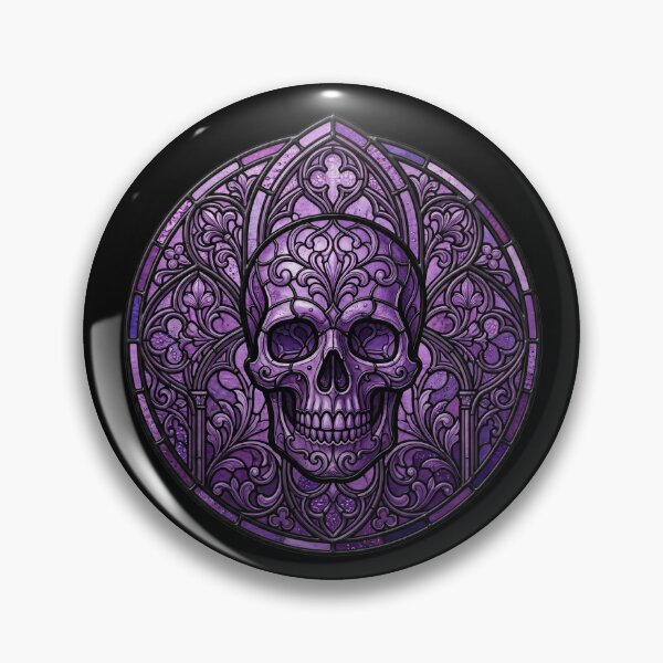 Item preview, Gothic Skull Altar in Purple Stained Glass designed and sold by David Mateo ArtWorks.