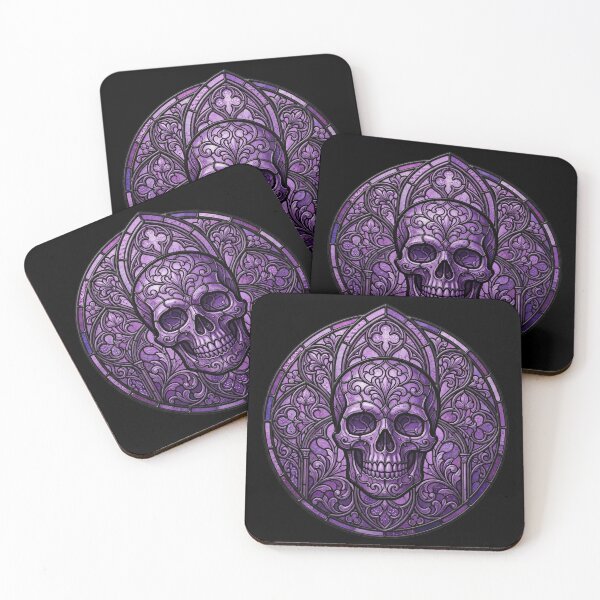 Item preview, Gothic Skull Altar in Purple Stained Glass designed and sold by David Mateo ArtWorks.