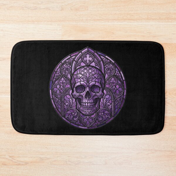 Item preview, Gothic Skull Altar in Purple Stained Glass designed and sold by David Mateo ArtWorks.