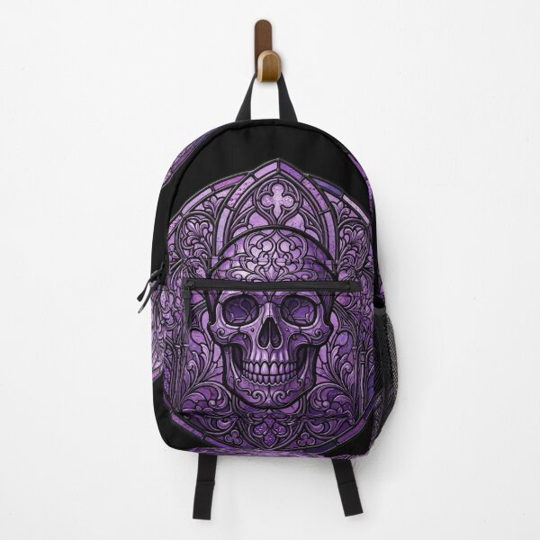 Item preview, Gothic Skull Altar in Purple Stained Glass designed and sold by David Mateo ArtWorks.