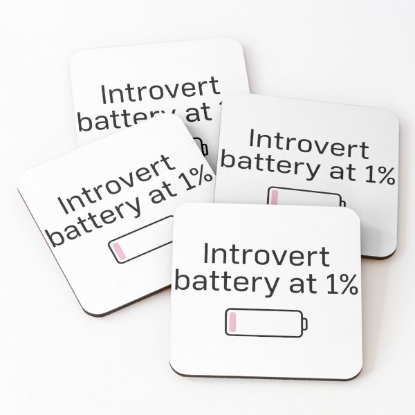Item preview, Introvert Battery At 1 Percent Minimalist Typography designed and sold by The Cozy Chapter.
