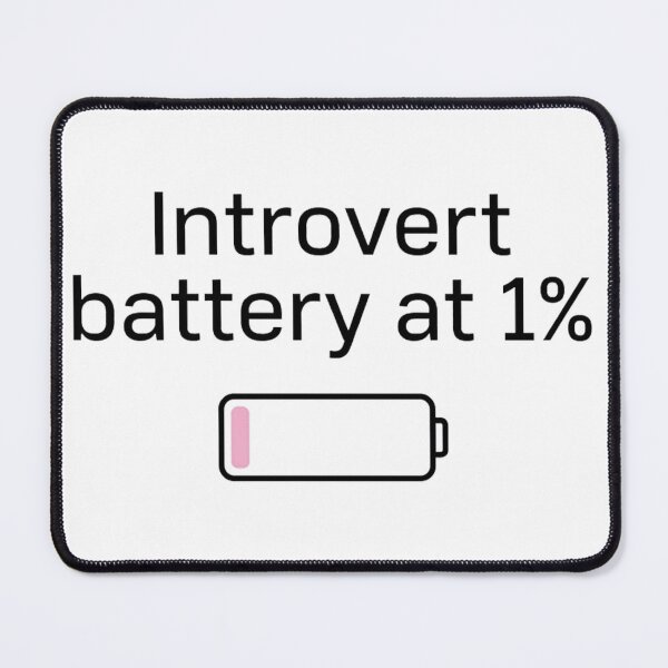 Item preview, Introvert Battery At 1 Percent Minimalist Typography designed and sold by The Cozy Chapter.