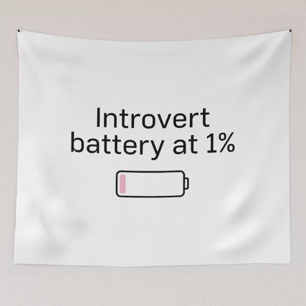 Item preview, Introvert Battery At 1 Percent Minimalist Typography designed and sold by The Cozy Chapter.