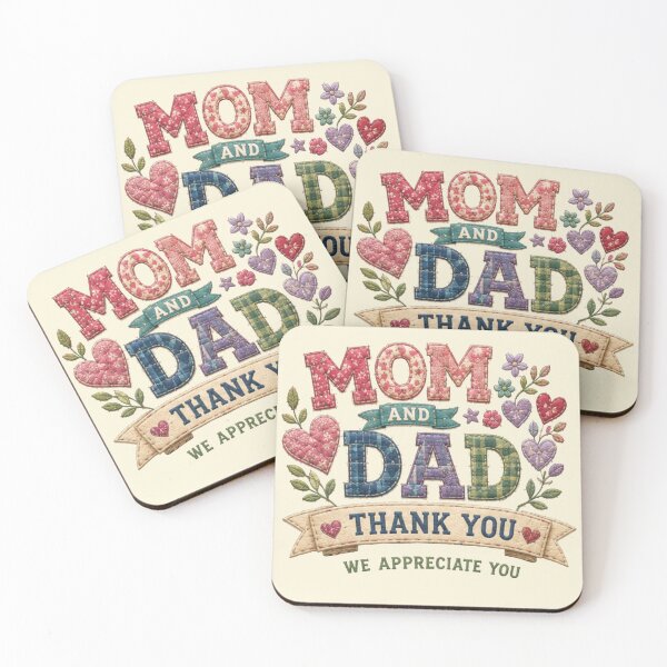 Item preview, Vintage Patchwork Happy Parents Day Mom and Dad designed and sold by Applecrunch.