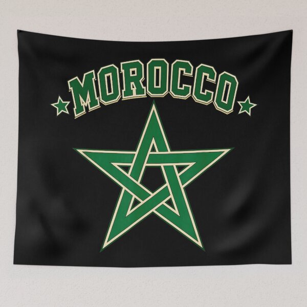 Item preview, Morocco Green Star Crest Varsity Style Patriotic Moroccan Pride Athletic Design designed and sold by PhocoNibict.
