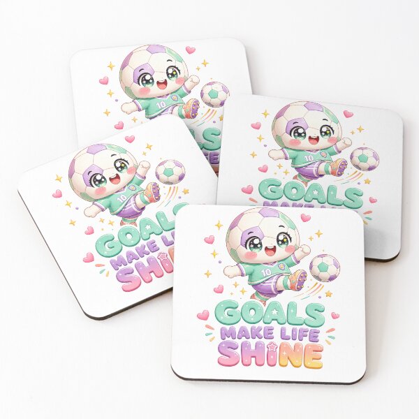 Item preview, Goals Make Life Shine | Kawaii Soccer Girl Pastel Aesthetic designed and sold by Dulxoz.