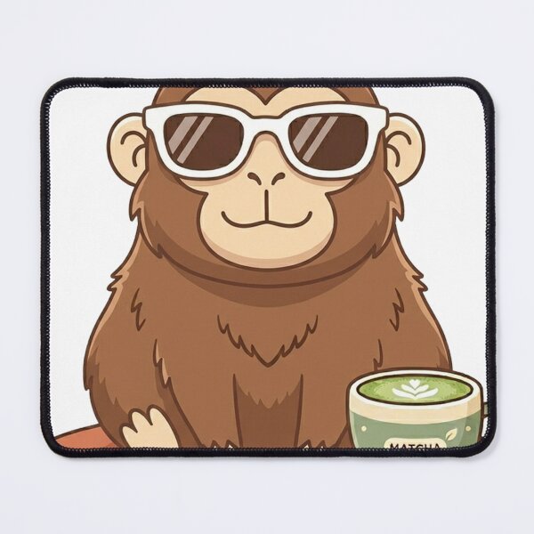 Item preview, Cute Monkey Sunglasses Matcha Latte Aesthetic designed and sold by The Cozy Chapter.