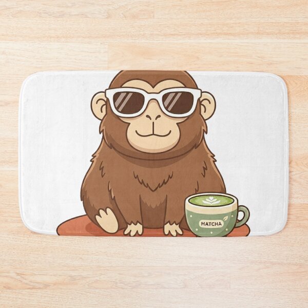 Item preview, Cute Monkey Sunglasses Matcha Latte Aesthetic designed and sold by The Cozy Chapter.