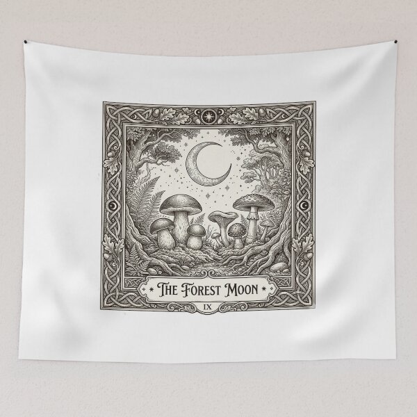 Item preview, Mystical Mushroom Tarot Card Dark Academia designed and sold by The Cozy Chapter.