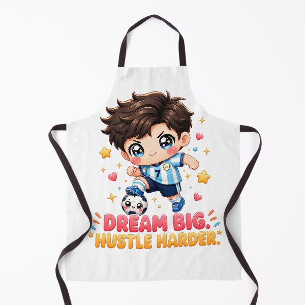 Item preview, Dream Big Hustle Harder | Chibi Soccer Boy Motivational Art designed and sold by Dulxoz.