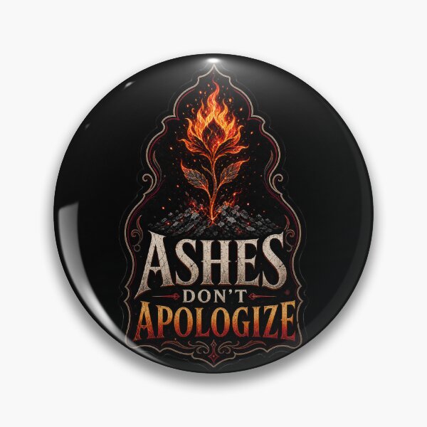 Item preview, Ashes Don’t Apologize | Dark Gothic Fire Flower Quote Sticker designed and sold by Thorn and Lore.