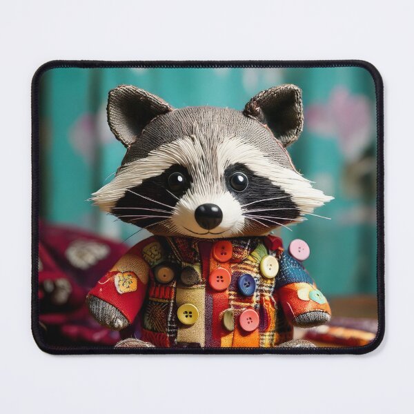 Item preview, Cute Patchwork Raccoon Plush designed and sold by Threadistiq.
