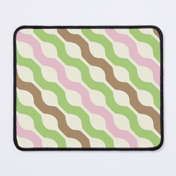 Item preview, Retro Matcha and Strawberry Wavy Ribbon Stripes designed and sold by Home Cyn Home.