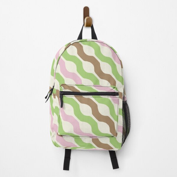 Item preview, Retro Matcha and Strawberry Wavy Ribbon Stripes designed and sold by Home Cyn Home.