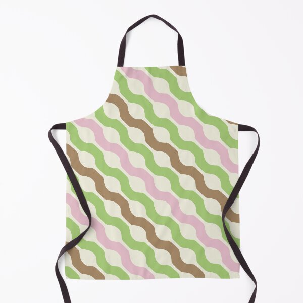 Item preview, Retro Matcha and Strawberry Wavy Ribbon Stripes designed and sold by Home Cyn Home.