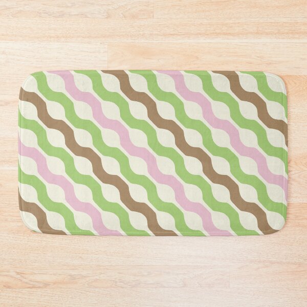 Item preview, Retro Matcha and Strawberry Wavy Ribbon Stripes designed and sold by Home Cyn Home.