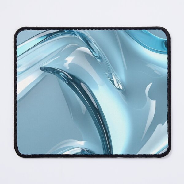 Item preview, Liquid Blue Glass Waves - Minimalist Abstract 3D Fluid Art designed and sold by LYAN-STORE.