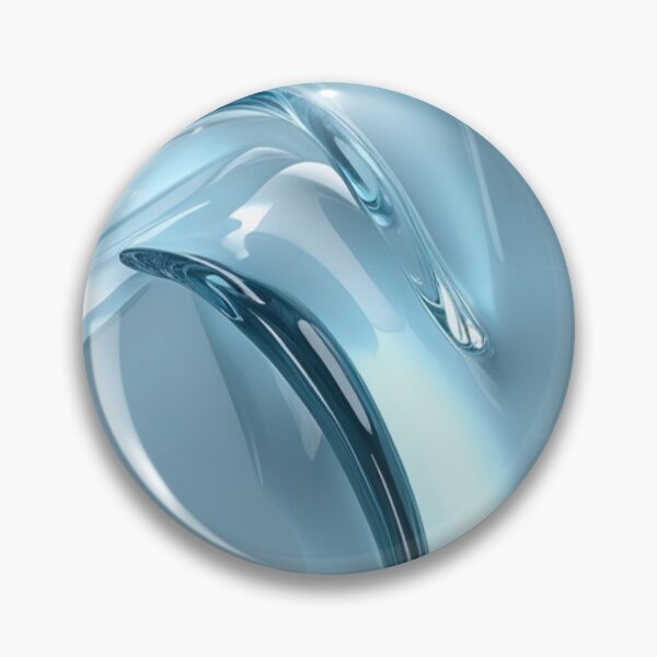 Item preview, Liquid Blue Glass Waves - Minimalist Abstract 3D Fluid Art designed and sold by LYAN-STORE.