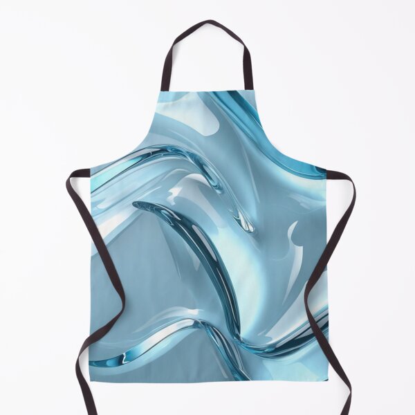 Item preview, Liquid Blue Glass Waves - Minimalist Abstract 3D Fluid Art designed and sold by LYAN-STORE.