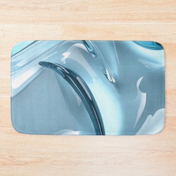 Item preview, Liquid Blue Glass Waves - Minimalist Abstract 3D Fluid Art designed and sold by LYAN-STORE.