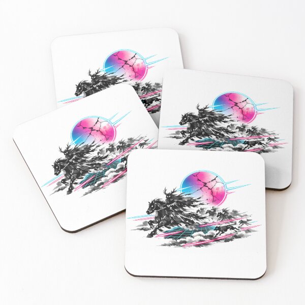 Item preview, Synthwave Sumi-e Wild Hunt designed and sold by KungPowUnicorn.