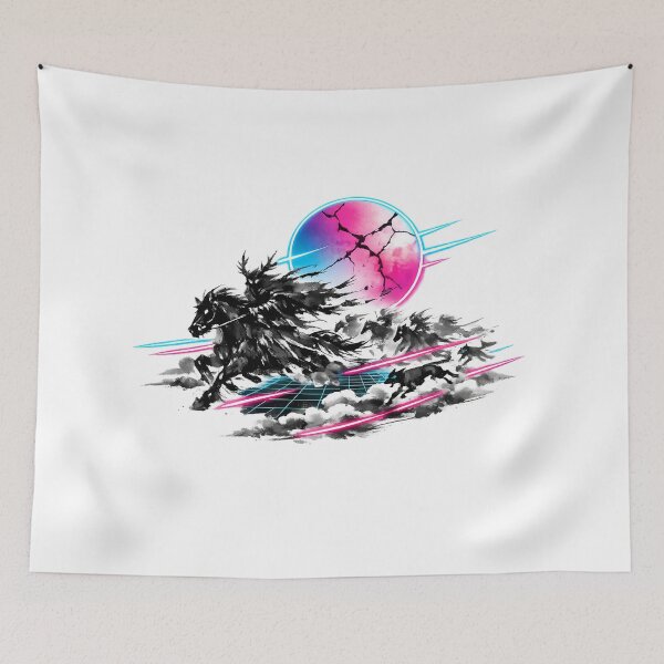 Item preview, Synthwave Sumi-e Wild Hunt designed and sold by KungPowUnicorn.