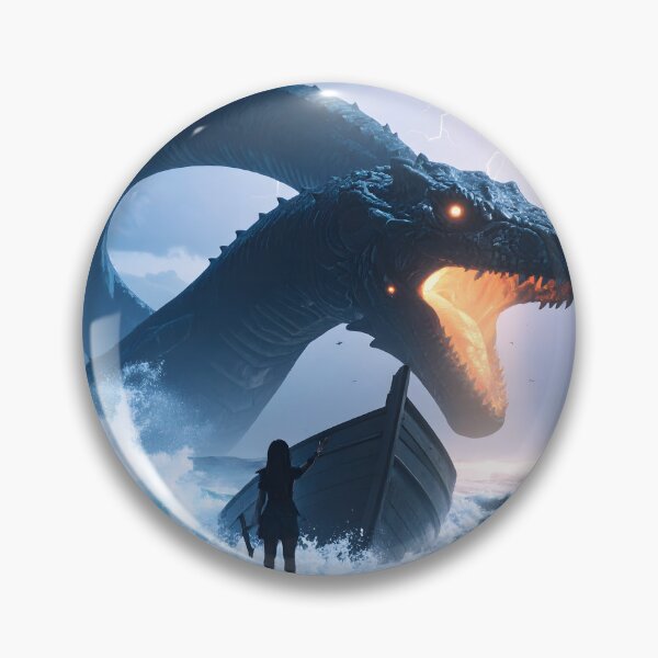 Item preview, Leviathan Sea Monster in Stormy Ocean designed and sold by Threadistiq.