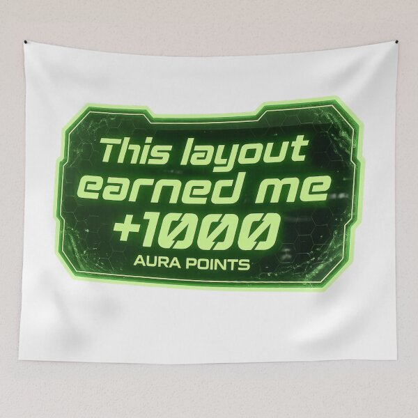 Item preview, +1000 Aura Points Neon Green Tech Gamer Workspace Laptop Sticker designed and sold by Brightberry Studio.
