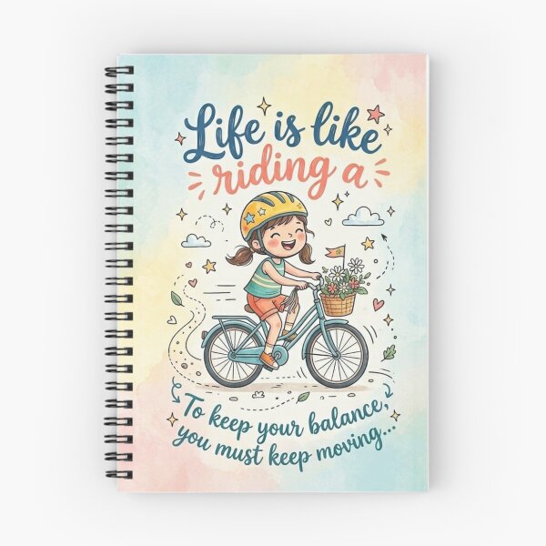 Item preview, Albert Einstein Life Is Like Riding a Bicycle Quote designed and sold by pensational.