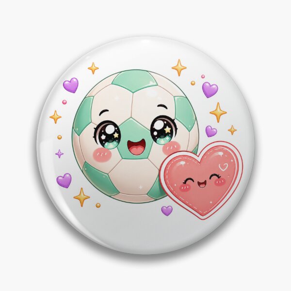 Item preview, Cute Soccer Ball And Heart | Kawaii Pastel Football Love Art designed and sold by Dulxoz.