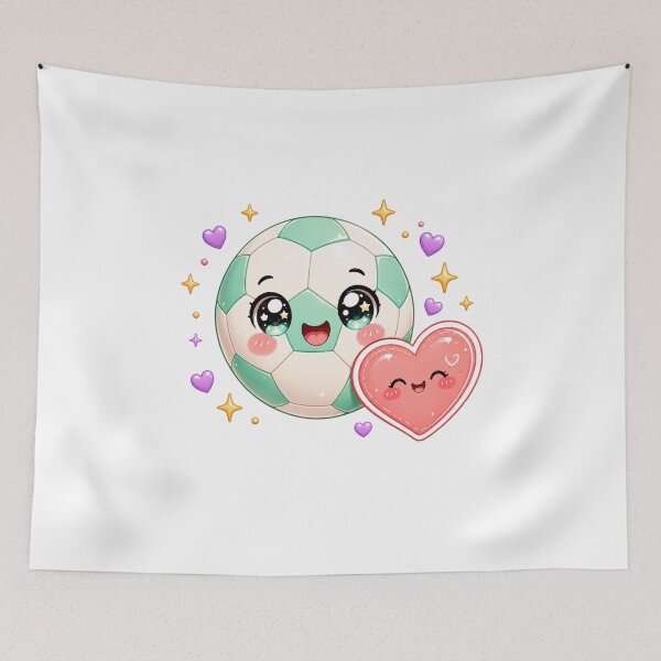 Item preview, Cute Soccer Ball And Heart | Kawaii Pastel Football Love Art designed and sold by Dulxoz.