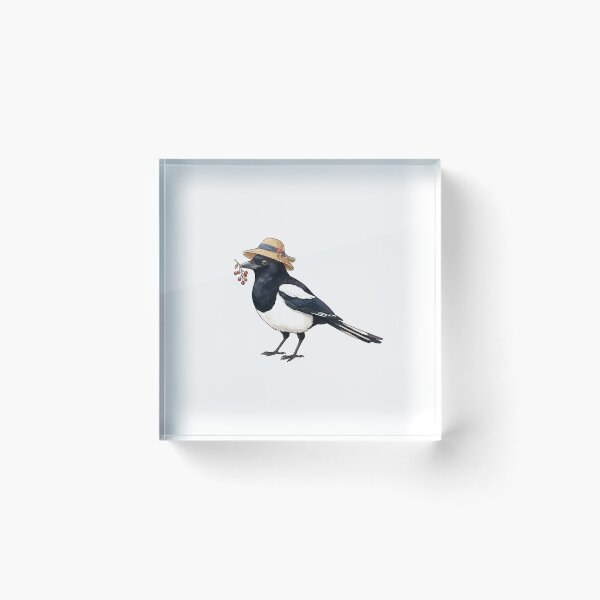 Item preview, Cute Korean Magpie Bird with Lucky Berries Folk Art designed and sold by K-Tradition.