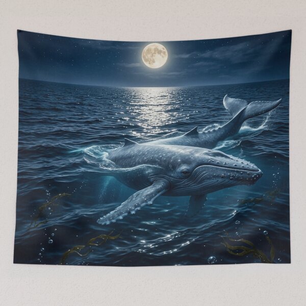 Item preview, Blue Whale under the Moon designed and sold by MY HAPPY PLACE .