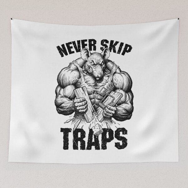 Item preview, Gym Rat Never Skip Traps Trapezius Funny Muscle Mouse Trap designed and sold by GrandeDuc.