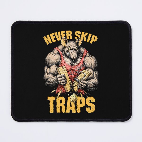 Item preview, Gym Rat Never Skip Traps Trapezius Funny Muscle Mouse Trap designed and sold by GrandeDuc.